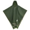 vidaXL Poncho de pluie avec capuche design 2 en 1 vert 223x145 cm