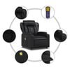 vidaXL Fauteuil de massage inclinable Noir Similicuir