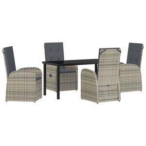 vidaXL Ensemble de salle &agrave; manger pour jardin 5 pcs Gris polyrotin