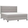 vidaXL Sommier &agrave; lattes de lit avec matelas Gris clair 160x200cm Tissu
