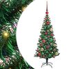 vidaXL Sapin de No&euml;l artificiel pr&eacute;-&eacute;clair&eacute; Vert 120 cm PVC et m&eacute;tal