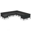 vidaXL Salon de jardin 11 pcs avec coussins R&eacute;sine tress&eacute;e Noir