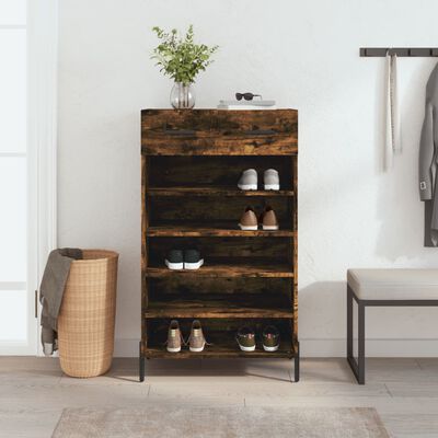 vidaXL Armoire à chaussures chêne fumé 60x35x105 cm bois d'ingénierie