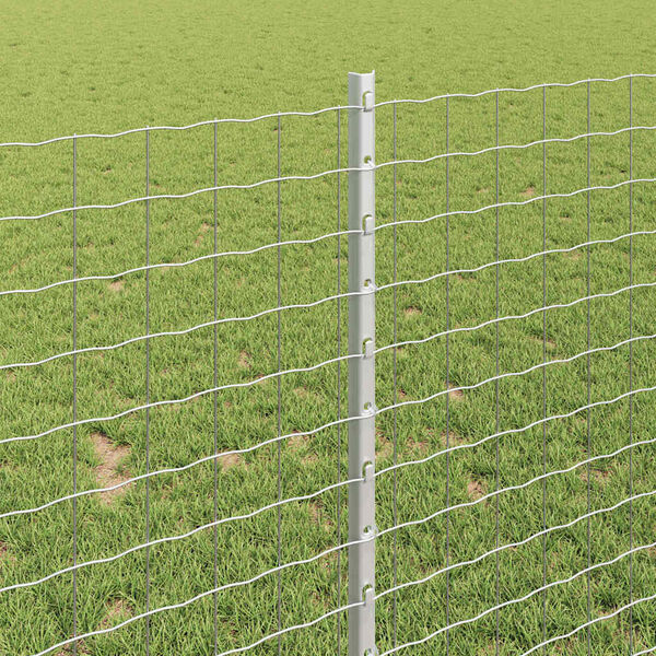 vidaXL Poteau de cl&ocirc;ture. 22 pcs Argent&eacute; 140 cm Acier
