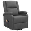 vidaXL Fauteuil de massage inclinable Gris fonc&eacute; Tissu
