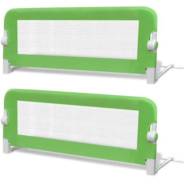 vidaXL Barri&egrave;re de lit de s&eacute;curit&eacute; pour tout-petits 2pcs Vert 102x42cm