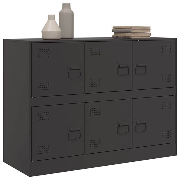 vidaXL Buffet noir 99x39x73 cm acier