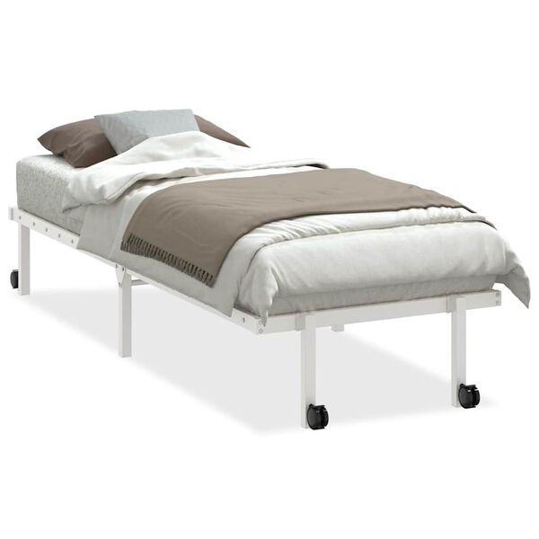 vidaXL Cadre de lit sans matelas pliable blanc 75x190 cm acier