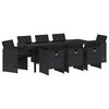 vidaXL Ensemble de salle &agrave; manger pour jardin 9 pcs Noir polyrotin
