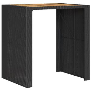 vidaXL Table de bar de jardin et dessus en bois acacia r&eacute;sine tress&eacute;e