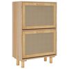 vidaXL Armoire &agrave; chaussures Marron 52x25x80 cm Bois d'ing&eacute;nierie/rotin