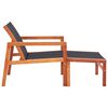 vidaXL Chaise de jardin et repose-pied Eucalyptus solide et textil&egrave;ne