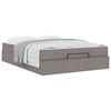 vidaXL Cadre de lit avec matelas avec matelas 2 pcs Taupe tissu