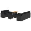 vidaXL Ensemble de canap&eacute; de jardin 10 pc Noir polyrotin