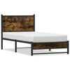 vidaXL Cadre de lit en m&eacute;tal sans matelas ch&ecirc;ne fum&eacute; 90x200 cm