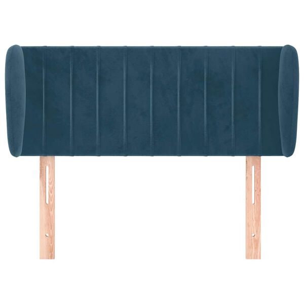vidaXL T&ecirc;te de lit avec oreilles Bleu fonc&eacute; 103x23x78/88 cm Velours