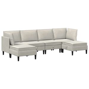 vidaXL Ensemble de meubles pour le salon 6 pcs Cr&egrave;me Velours