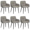 vidaXL Chaises de salle &agrave; manger 6 pc Simili daim Gris clair