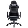 vidaXL Fauteuil de jeux vid&eacute;o avec repose-pied Noir Similicuir