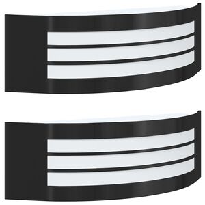 vidaXL Appliques murales extérieures 2 pcs Noir 32 x 10 x 10 cm