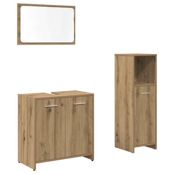 vidaXL Ensemble de meubles salle de bain 3 pcs bois d'ingénierie