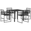 vidaXL Ensemble de salle &agrave; manger pour jardin 5 pcs Noir polyrotin
