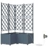 vidaXL Cache-pot de jardin 3 pcs Gris Clair 80 x 80 x 142 cm Plastique