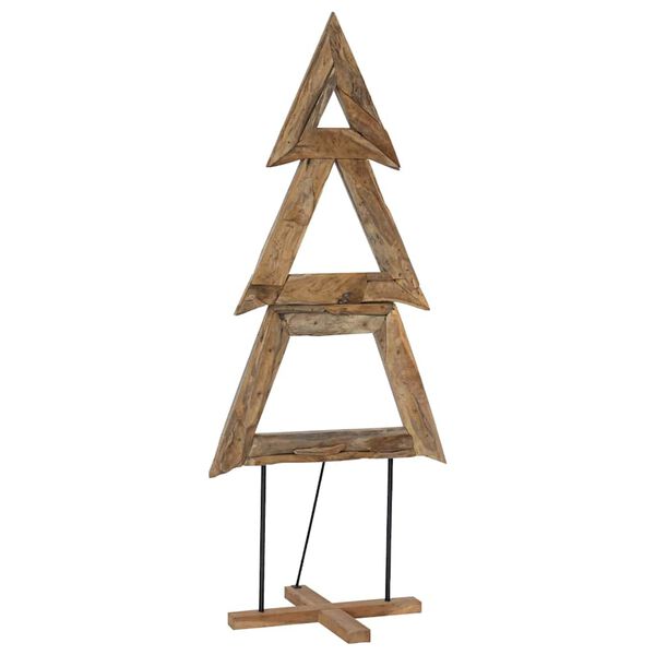 vidaXL Sapin de Noël avec support Marron 180 cm Bois de teck solide