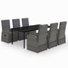vidaXL Ensemble &agrave; manger de jardin avec coussins 7 pcs Gris
