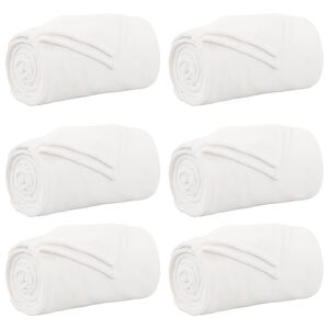 vidaXL Couvertures &agrave; jeter 6 pc Blanc 270 x 240 cm 10,11 kg Polaire