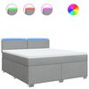 vidaXL Sommier &agrave; lattes de lit avec matelas Gris clair 180x200cm Tissu