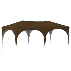 vidaXL Tente de f&ecirc;te pop-up 575 x 288 x 245 cm Taupe Tissu Oxford