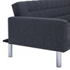 vidaXL Canapé-lit en forme de L Gris foncé Polyester