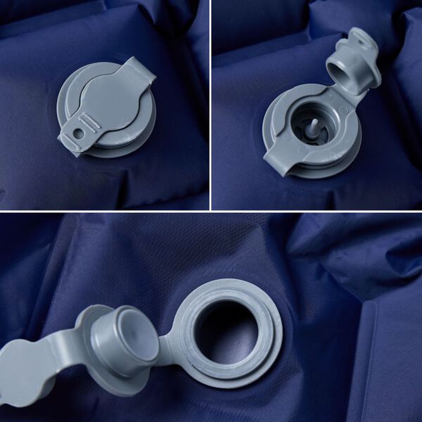 vidaXL Matelas de camping gonflable 1 personne bleu marine 190x58x6 cm