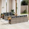 vidaXL Salon de jardin 8 pcs avec coussins gris r&eacute;sine tress&eacute;e