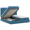 vidaXL Lit coffre avec matelas et LED Bleu fonc&eacute; 180 x 200 cm Velours