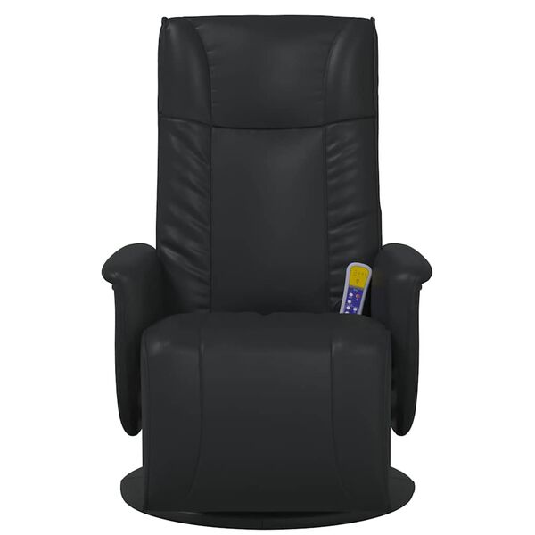 vidaXL Fauteuil inclinable de massage repose-pieds noir similicuir