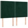 vidaXL T&ecirc;te de lit Vert fonc&eacute; 144 x 5 x 118/128 cm Velours