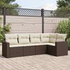 vidaXL Salon de jardin avec coussins 5 pcs marron r&eacute;sine tress&eacute;e