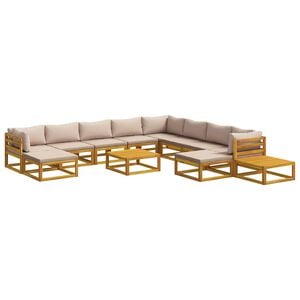 vidaXL Ensemble de Canap&eacute;s 12 pc Naturel Bois d'Acacia Massif