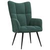 vidaXL Chaise de relaxation avec tabouret Vert fonc&eacute; Velours