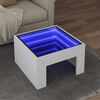 vidaXL Table basse avec LED infini blanc 50x50x30 cm
