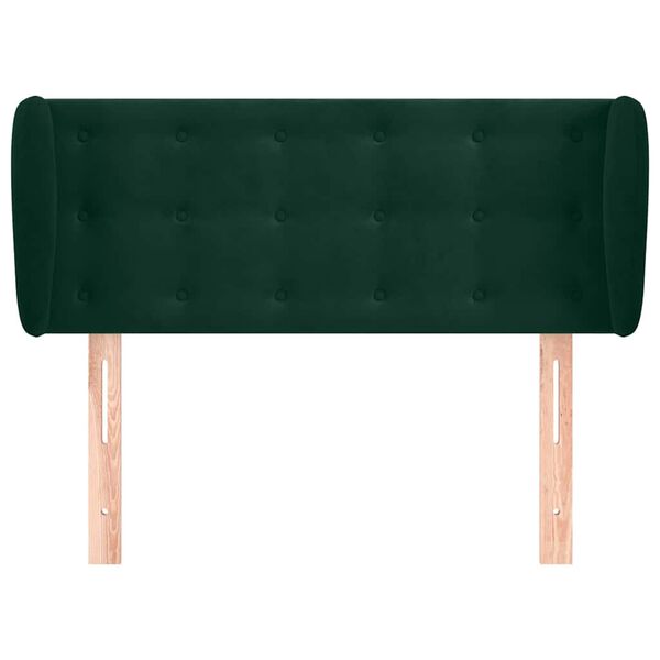 vidaXL T&ecirc;te de lit avec oreilles Vert fonc&eacute; 93x23x78/88 cm Velours