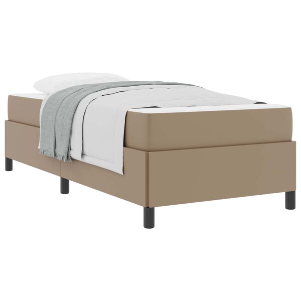 vidaXL Cadre de lit avec matelas Cappuccino 90 x 200 cm tissu
