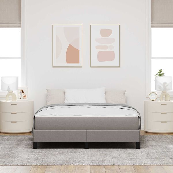 vidaXL Lit &agrave; ressorts avec matelas Taupe 160 x 200 cm tissu