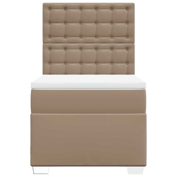 vidaXL Sommier &agrave; lattes de lit avec matelas Cappuccino 90x200 cm