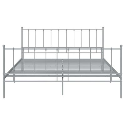 vidaXL Cadre de lit sans matelas gris métal 180x200 cm