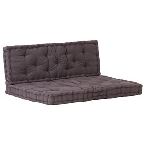 vidaXL Coussins de plancher de palette lot de 2 Coton Anthracite