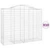 vidaXL Paniers &agrave; gabions arqu&eacute;s 10 pcs 200x50x160/180 cm Fer galvanis&eacute;