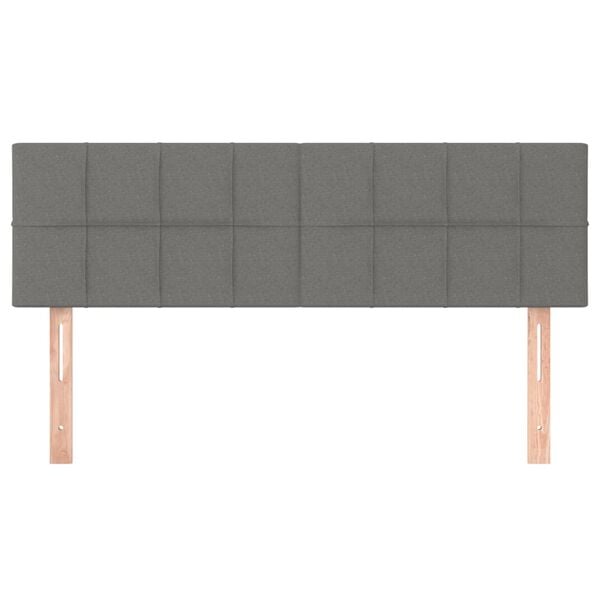 vidaXL T&ecirc;te de lit &agrave; LED Gris fonc&eacute; 144x5x78/88 cm Tissu